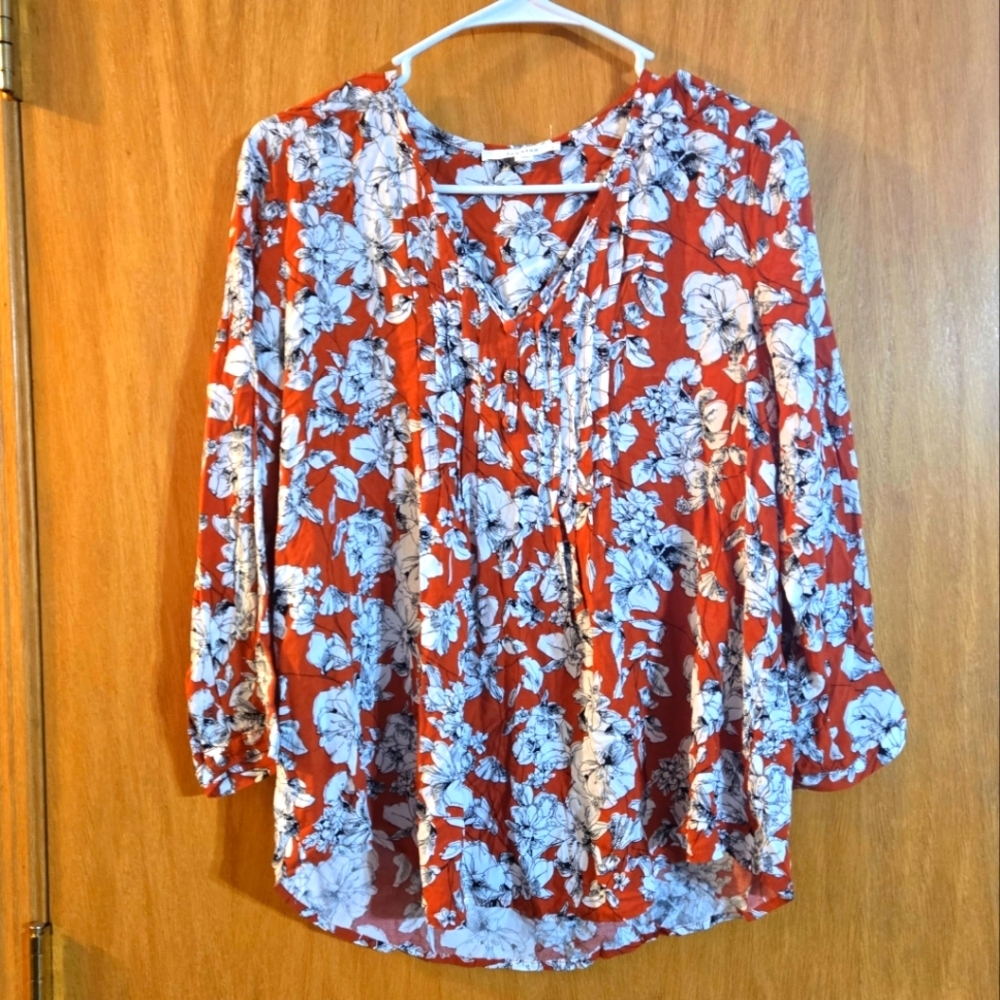 Fun2fun Marley Pleated Floral Top New